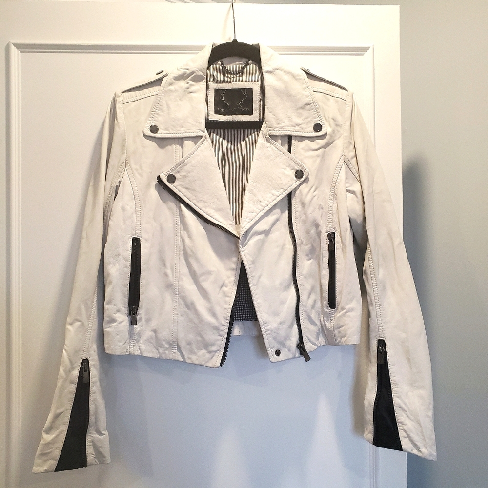 Bod & Christensen cropped leather jacket